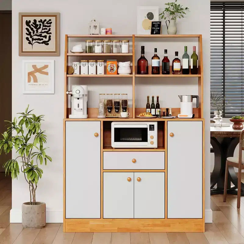 Buffet en bois, armoire de cuisine autonome, grande armoire de rangement/bar à café pour entrée, salle à manger, salon.
