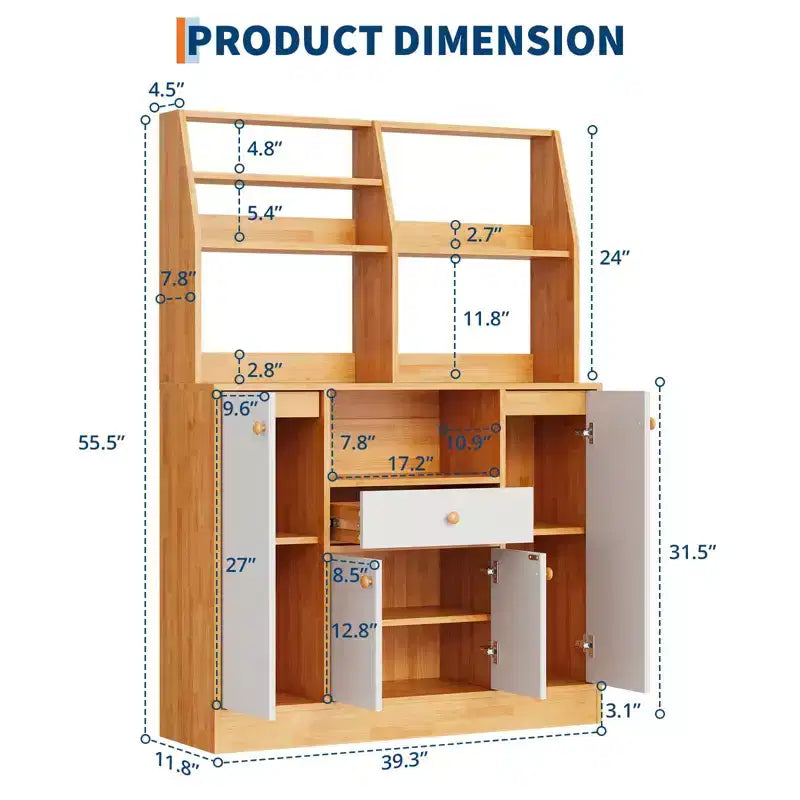Buffet en bois, armoire de cuisine autonome, grande armoire de rangement/bar à café pour entrée, salle à manger, salon.
