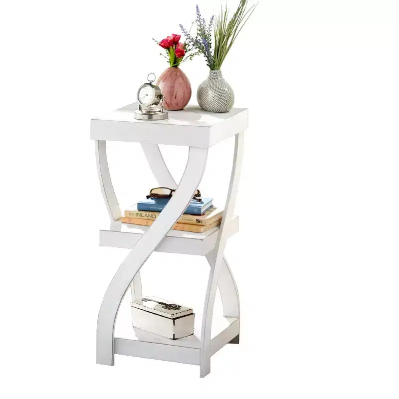 Table d'appoint en bois torsadé à effet vieilli The Lakeside Collection -
