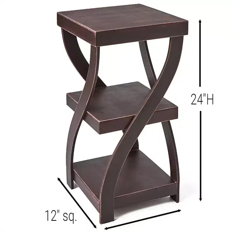 Table d'appoint en bois torsadé à effet vieilli The Lakeside Collection -