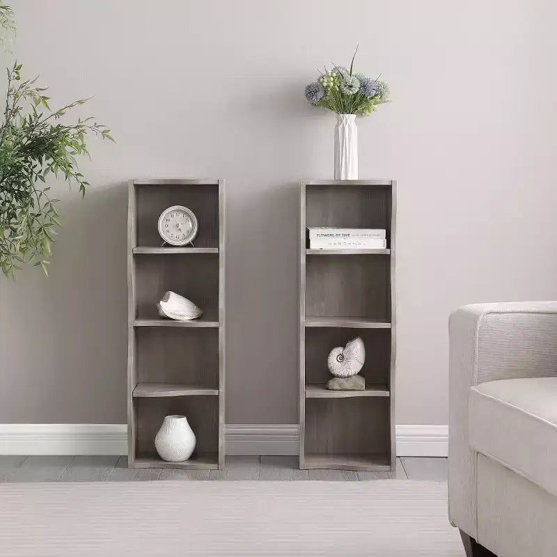 Étagère décorative haute à 8 niveaux avec étagères ouvertes, vitrine étroite moderne sur pied pour le salon ou le bureau à domicile-Panipeachy