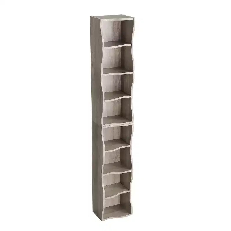 Étagère décorative haute à 8 niveaux avec étagères ouvertes, vitrine étroite moderne sur pied pour le salon ou le bureau à domicile-Panipeachy