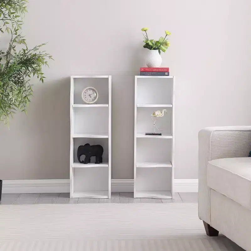 Étagère décorative haute à 8 niveaux avec étagères ouvertes, vitrine étroite moderne sur pied pour le salon ou le bureau à domicile-Panipeachy