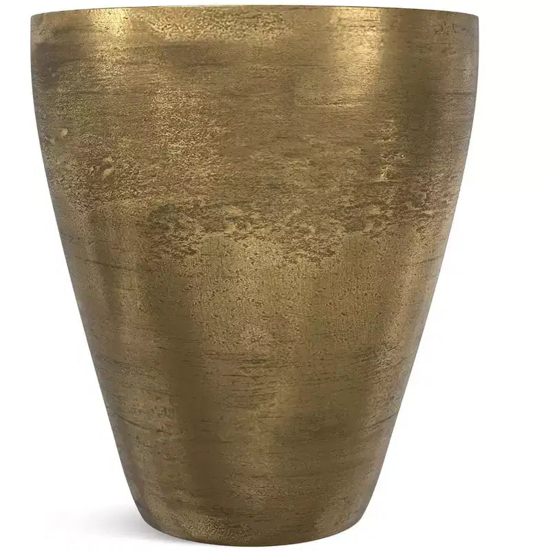 Table d'appoint McCoy Contemporary de 43 cm de large en fonte d'aluminium laiton antique, entièrement assemblée