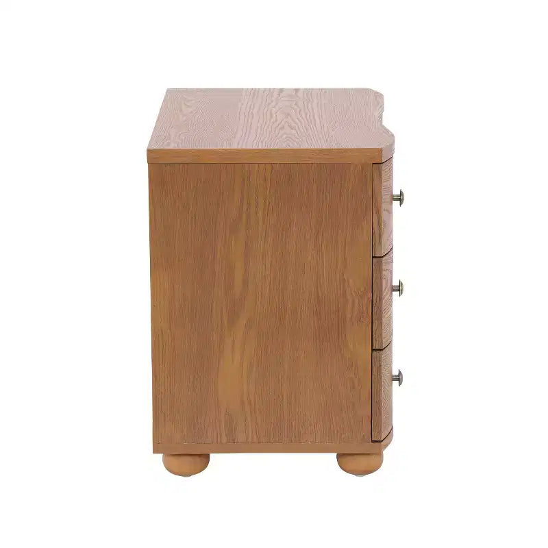 Christopher Knight Home Chaeryeong Table de chevet moderne en bois à 3 tiroirs avec façade incurvée