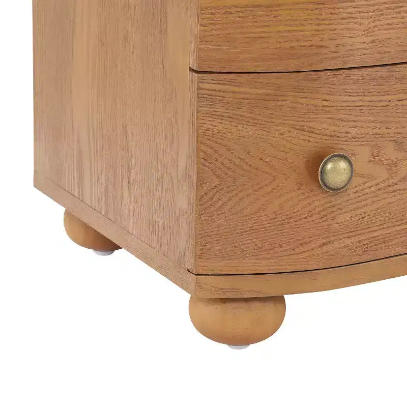 Christopher Knight Home Chaeryeong Table de chevet moderne en bois à 3 tiroirs avec façade incurvée