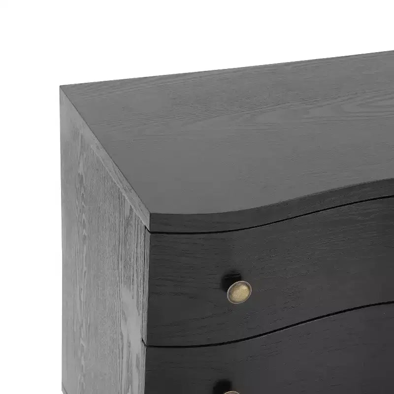 Christopher Knight Home Chaeryeong Table de chevet moderne en bois à 3 tiroirs avec façade incurvée
