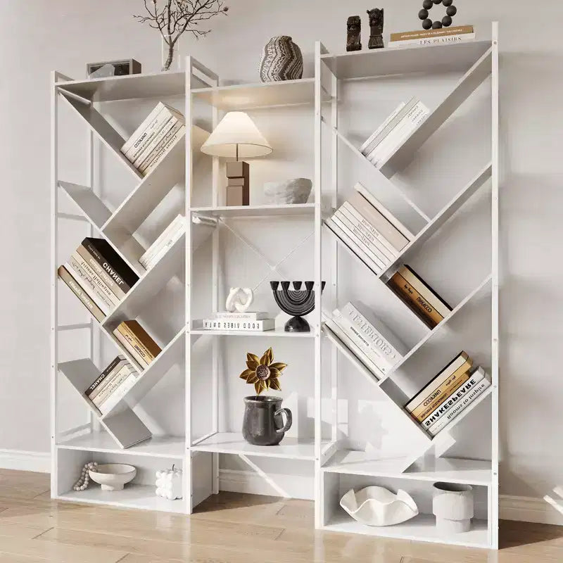 Étagère industrielle à 6 niveaux, Bibliothèque en bois à 24 casiers pour salon/bureau