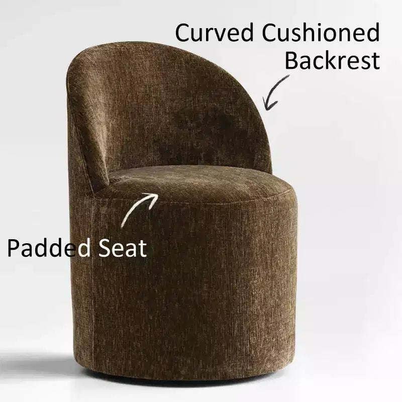 Ensemble de salle à manger 5 pièces pour 4, chaises modernes à roulettes avec revêtement en chenille, table ronde noire à pied central - Panipeachy