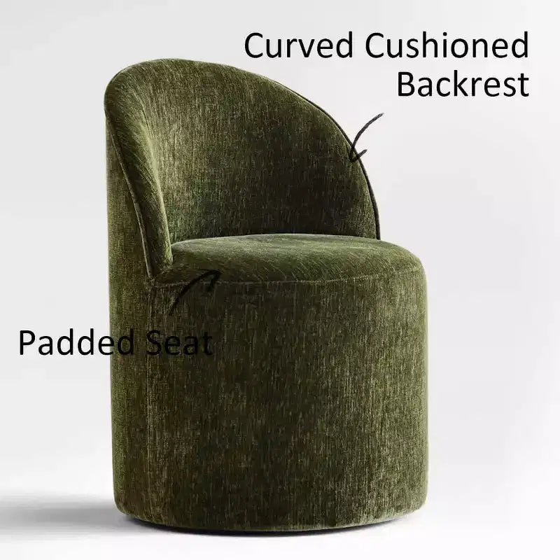 Ensemble de salle à manger 5 pièces pour 4, chaises modernes à roulettes avec revêtement en chenille, table ronde noire à pied central - Panipeachy