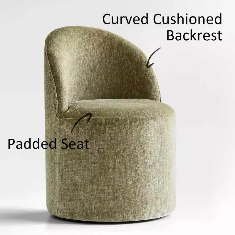 Ensemble de salle à manger 5 pièces pour 4, chaises modernes à roulettes avec revêtement en chenille, table ronde noire à pied central - Panipeachy