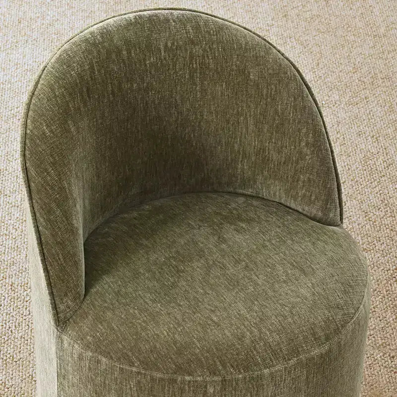 Ensemble de salle à manger 5 pièces pour 4, chaises modernes à roulettes avec revêtement en chenille, table ronde noire à pied central - Panipeachy