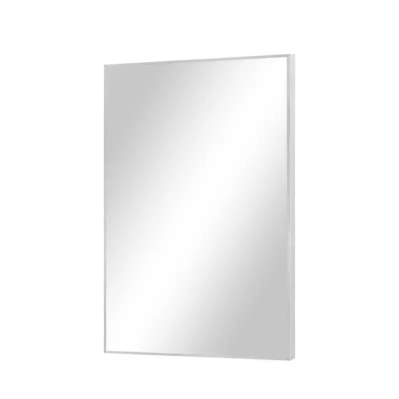 HomeRoots 38 Silver Aluminum Framed Bathroom Vanity Mirror