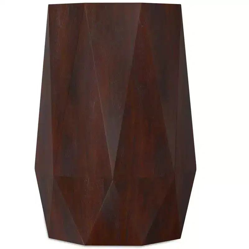 Table d'appoint polygonale contemporaine Renley en BOIS D'ACACIA MASSIF de 15 pouces de large, entièrement assemblée