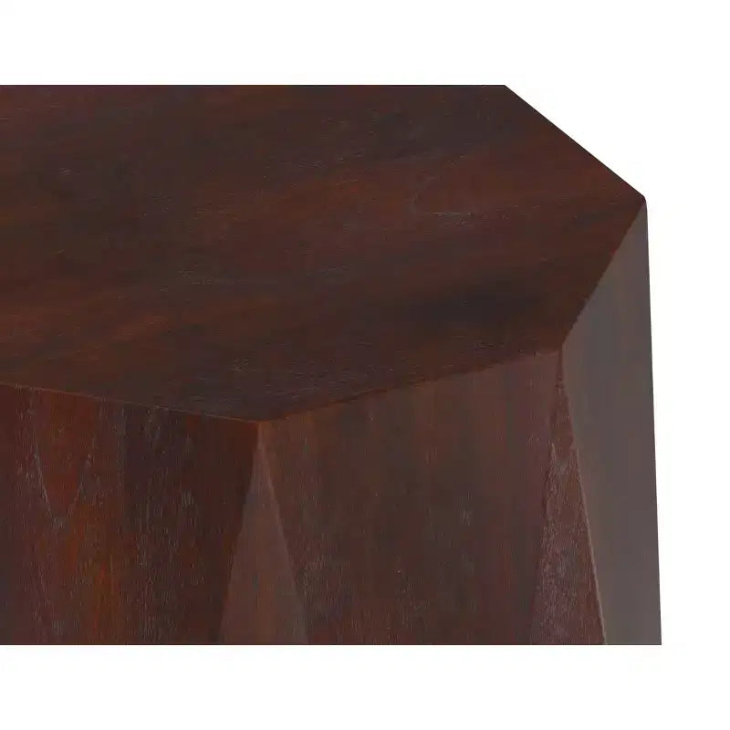 Table d'appoint polygonale contemporaine Renley en BOIS D'ACACIA MASSIF de 15 pouces de large, entièrement assemblée