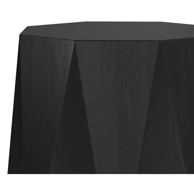 Table d'appoint polygonale contemporaine Renley en BOIS D'ACACIA MASSIF de 15 pouces de large, entièrement assemblée