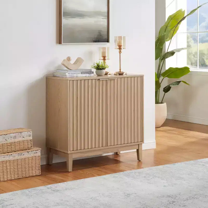Buffet en bois avec étagère réglable, meuble de rangement pour bar à café, console d'entrée et armoire de rangement au sol - 31