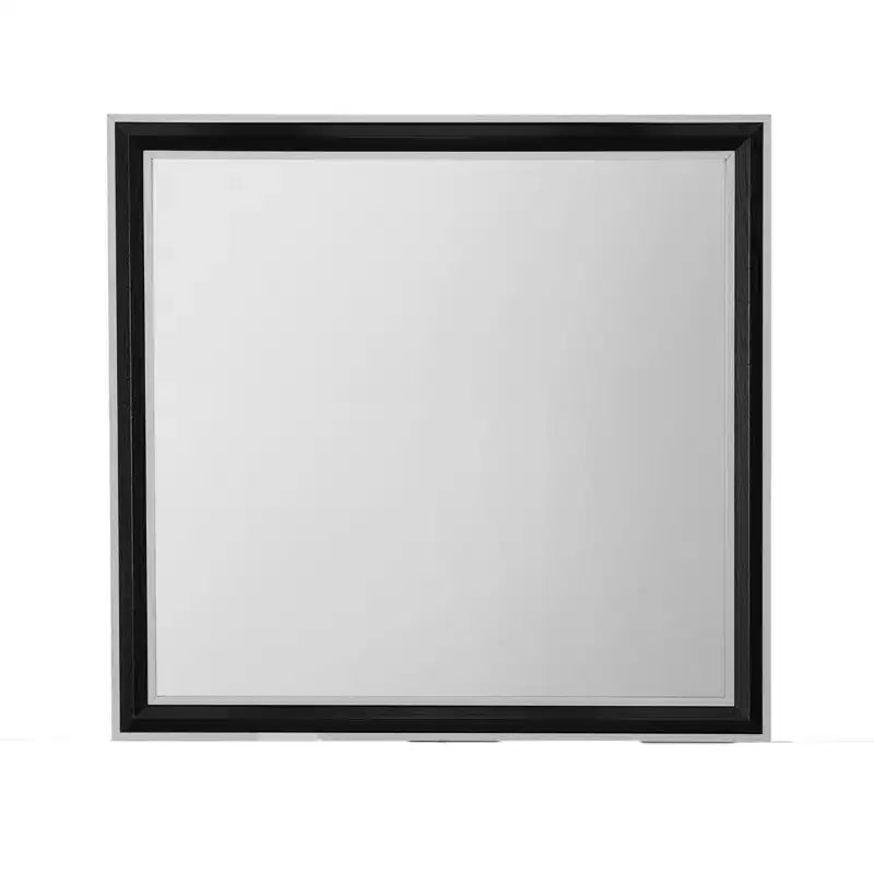 HomeRoots 39 Black And Gray Wood Dresser Mount Framed Mirror