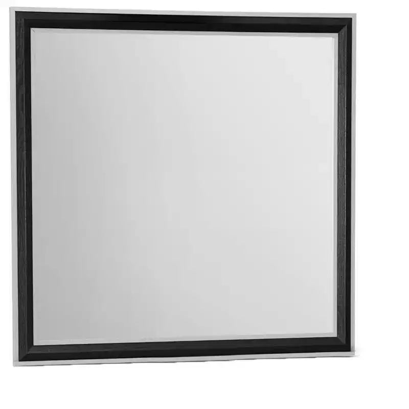 HomeRoots 39 Miroir encadré mural en bois noir et gris