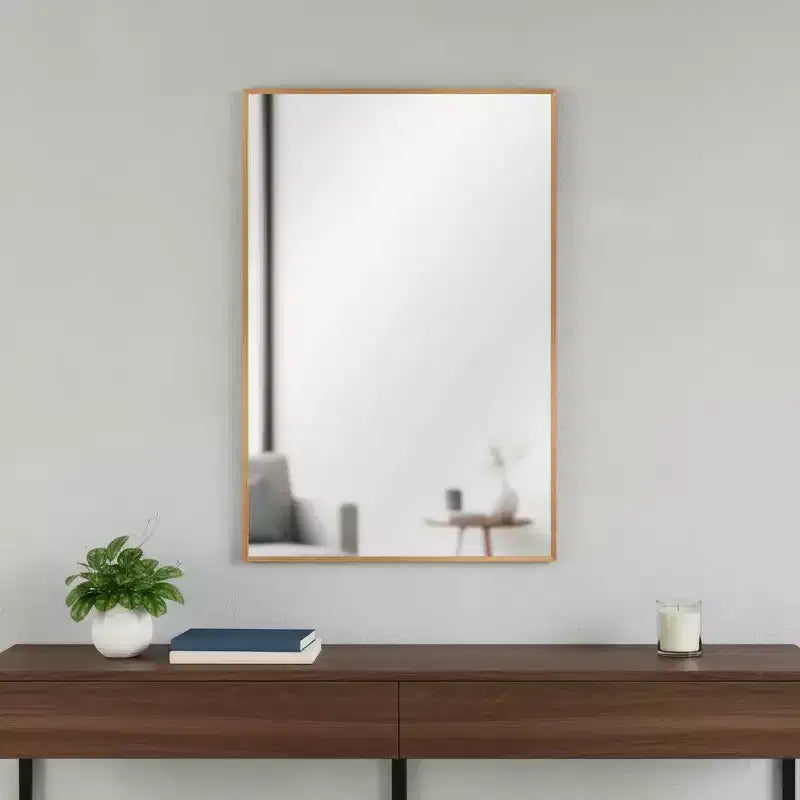 Miroir d'appoint HomeRoots 36" avec cadre en aluminium doré