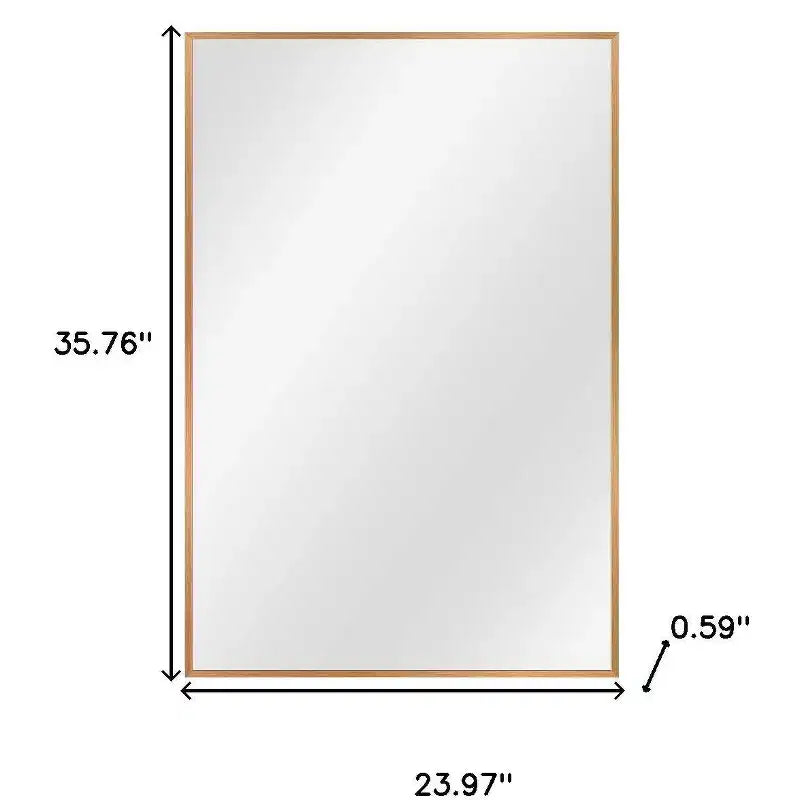 Miroir d'appoint HomeRoots 36" avec cadre en aluminium doré