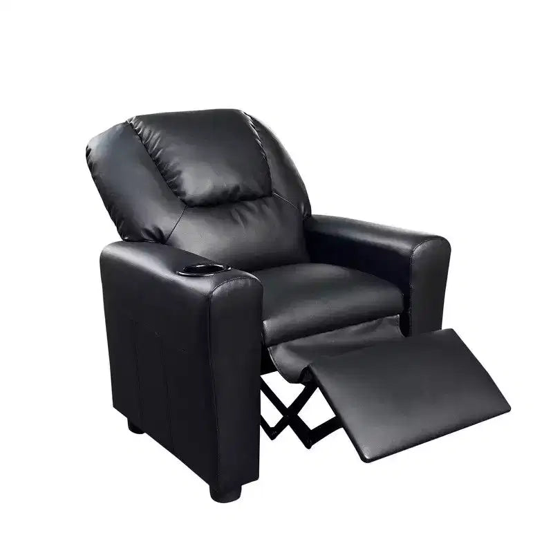 Fauteuil inclinable pour enfants GDFStudio Isamu en similicuir avec porte-gobelet