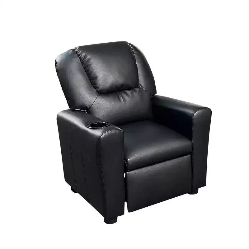 Fauteuil inclinable pour enfants GDFStudio Isamu en similicuir avec porte-gobelet