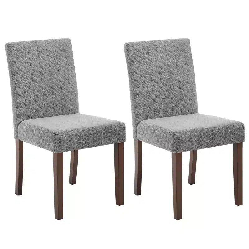 Lot de 2 chaises de salle à manger rembourrées, chaises d'appoint de cuisine modernes en tissu, conception Parsons en lin doux avec pieds en bois robustes pour la salle à manger