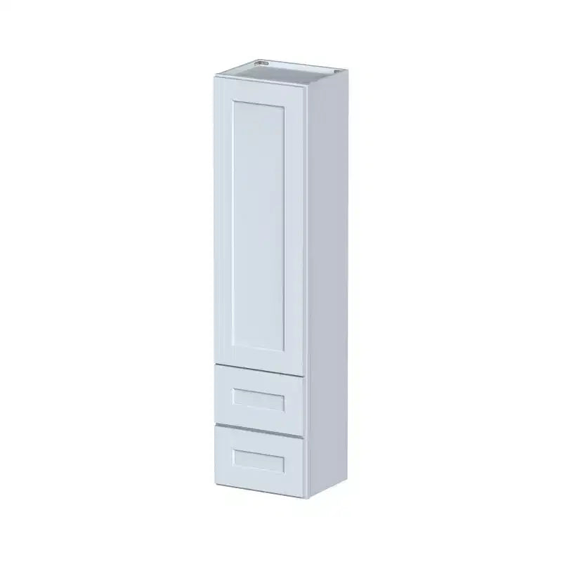CASAINC 15 L x 60 H x 12 P Armoire de cuisine basse Shaker avec porte et tiroirs doubles, cadre en bois massif, peinture à faible teneur en COV à base d'eau, RTA, Gris Colombe