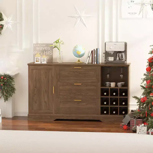 Buffet de ferme de 160 cm avec tiroir et étagères réglables, îlot de cuisine avec porte - Étagère arrière pour collations, buffet pour entrée de cuisine
