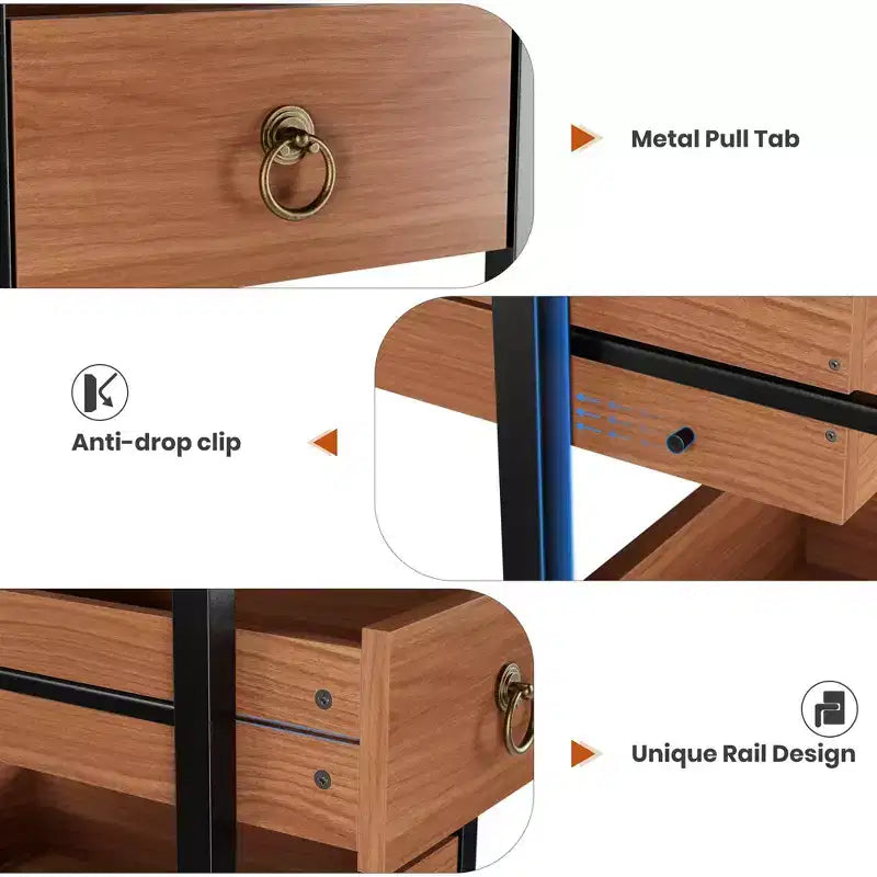 Étagère de rangement métallique fine à 5 niveaux avec tiroirs coulissants, étagère organisatrice pour espaces étroits pour la cuisine, le garde-manger, la salle de bain et la maison