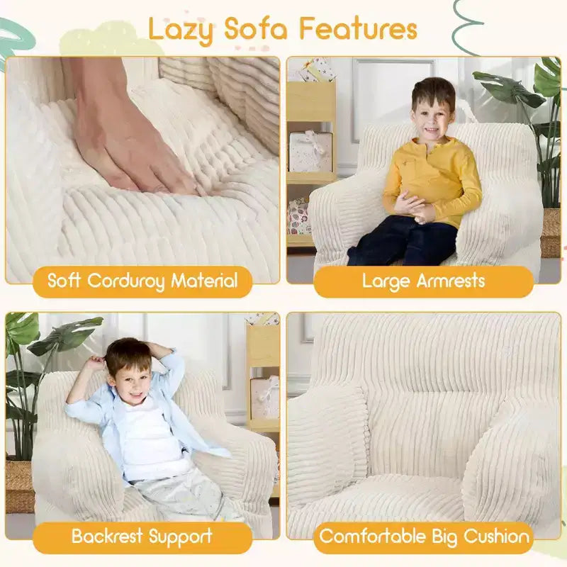Fauteuil poire pour enfants – Canapé poire confortable pour tout-petits avec rembourrage pour salon, chambre et appartement