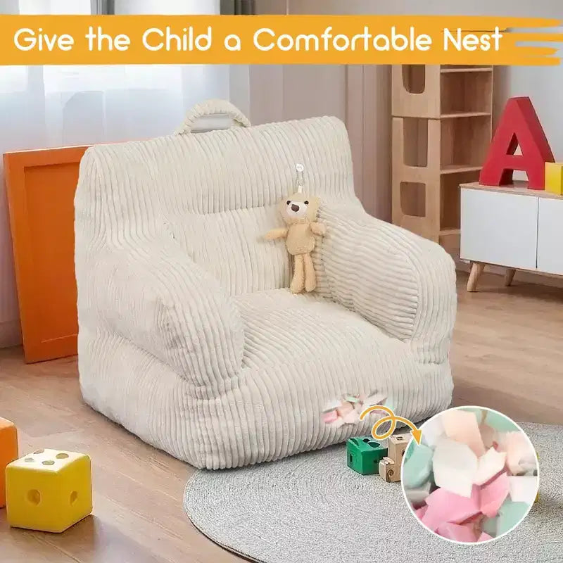 Fauteuil poire pour enfants – Canapé poire confortable pour tout-petits avec rembourrage pour salon, chambre et appartement