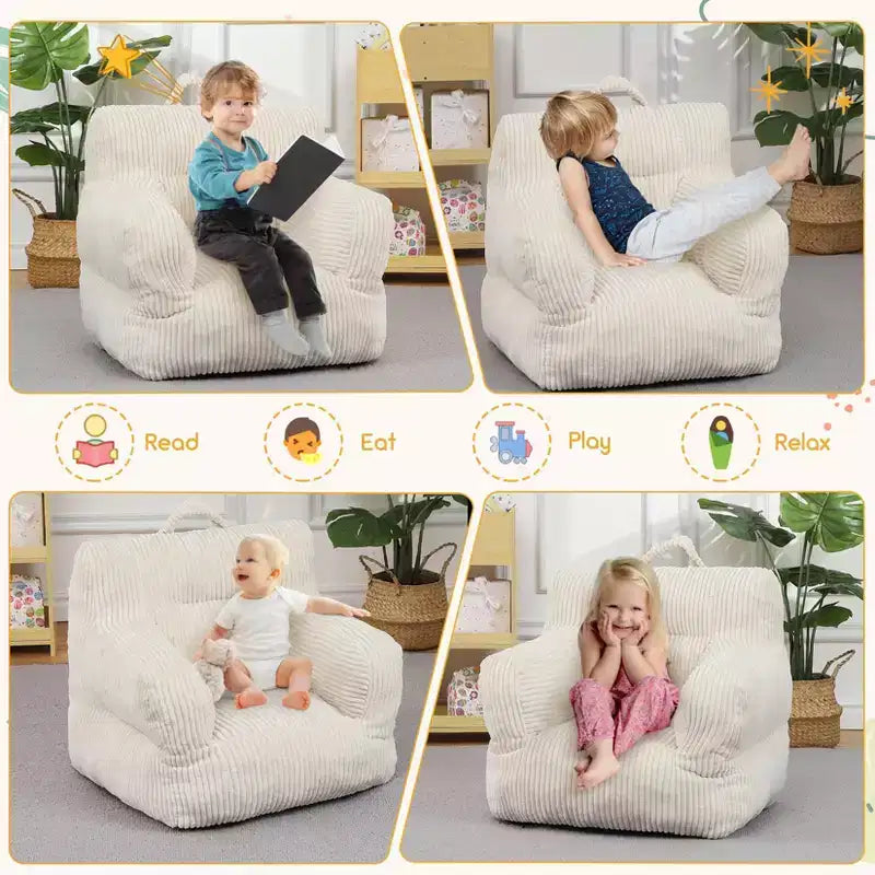 Fauteuil poire pour enfants – Canapé poire confortable pour tout-petits avec rembourrage pour salon, chambre et appartement