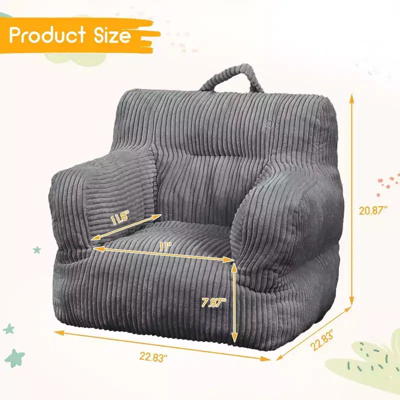 Fauteuil poire pour enfants – Canapé poire confortable pour tout-petits avec rembourrage pour salon, chambre et appartement
