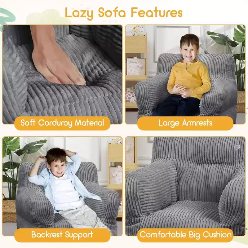 Fauteuil poire pour enfants – Canapé poire confortable pour tout-petits avec rembourrage pour salon, chambre et appartement