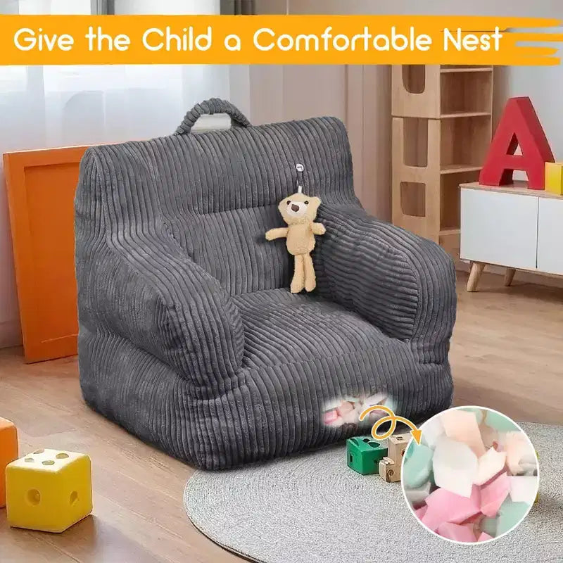 Fauteuil poire pour enfants – Canapé poire confortable pour tout-petits avec rembourrage pour salon, chambre et appartement