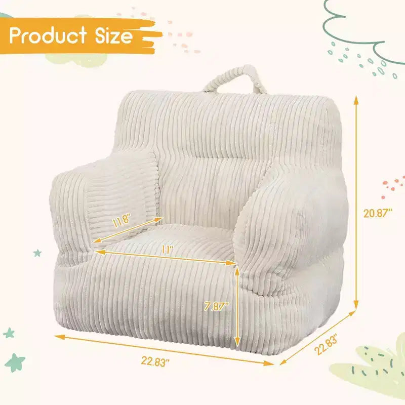 Fauteuil poire pour enfants – Canapé poire confortable pour tout-petits avec rembourrage pour salon, chambre et appartement