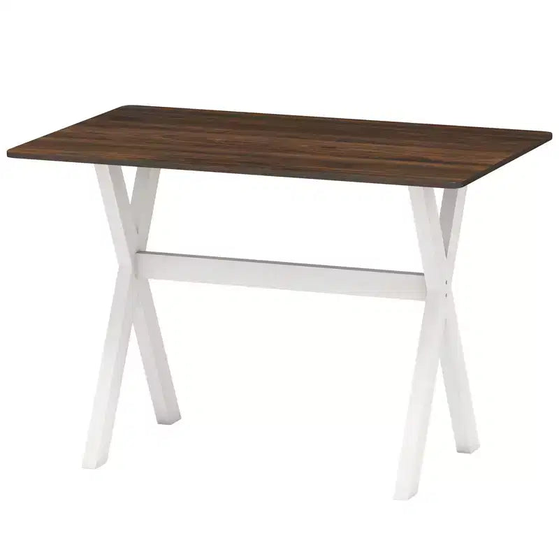 Table à manger Costway avec cadre en X et plateau en texture bois, table d'appoint