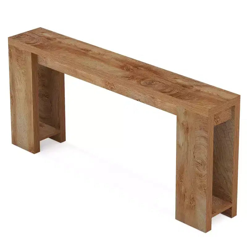Table console en bois, Table d'entrée de style campagnard pour canapé