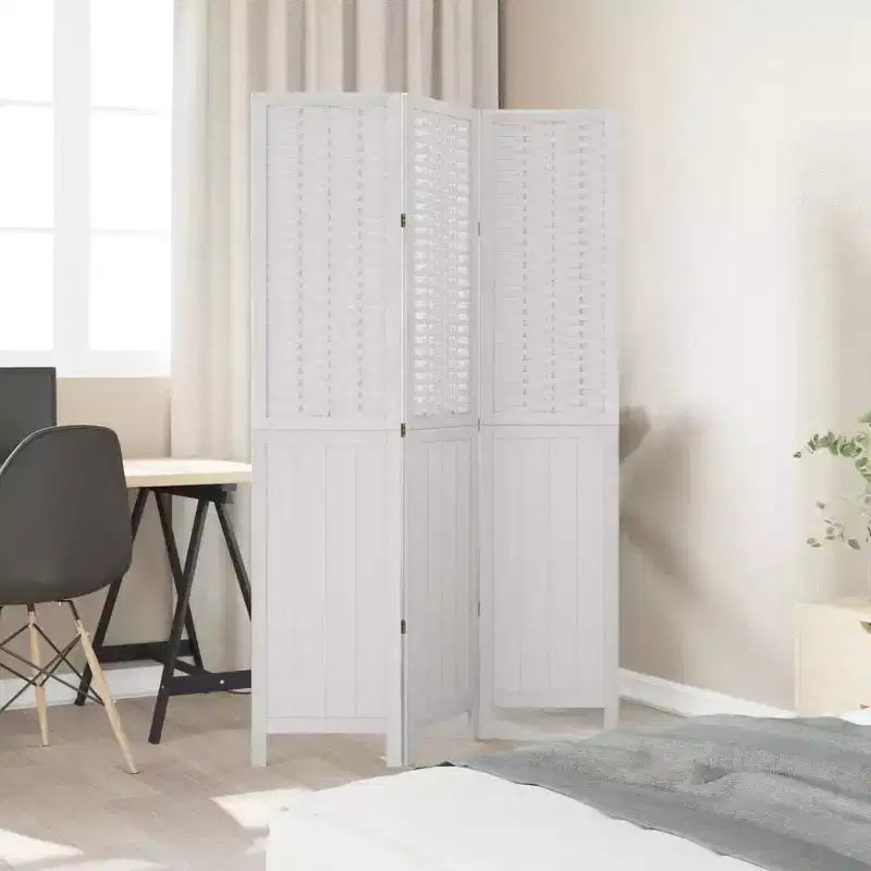 vidaXL Paravent Séparateur de Pièce Salon Bois Massif de Paulownia