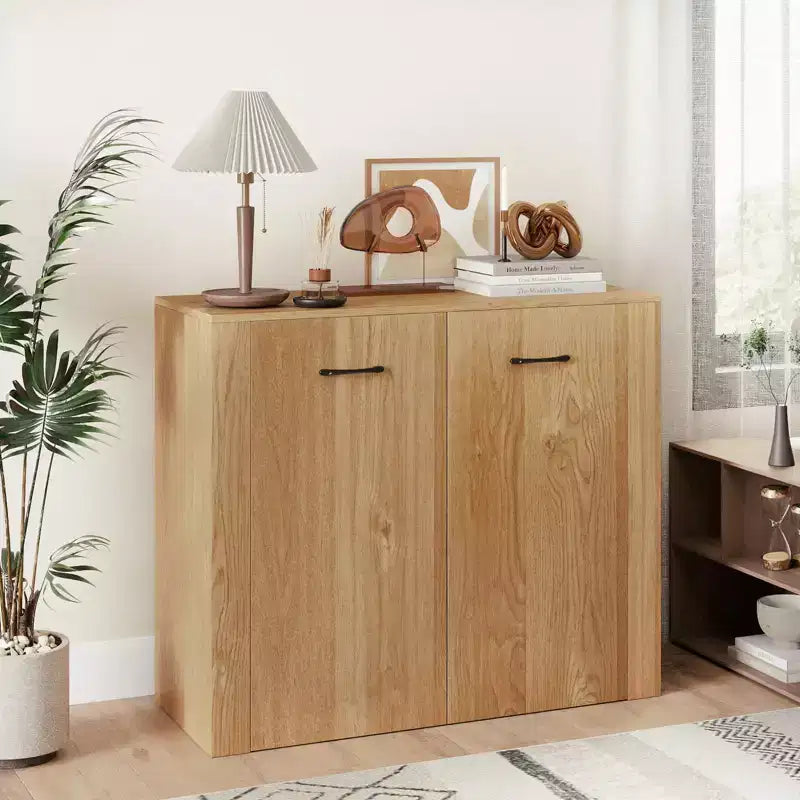 Meuble de rangement au sol Costway Buffet vaisselier avec portes doubles et bar à café en bois