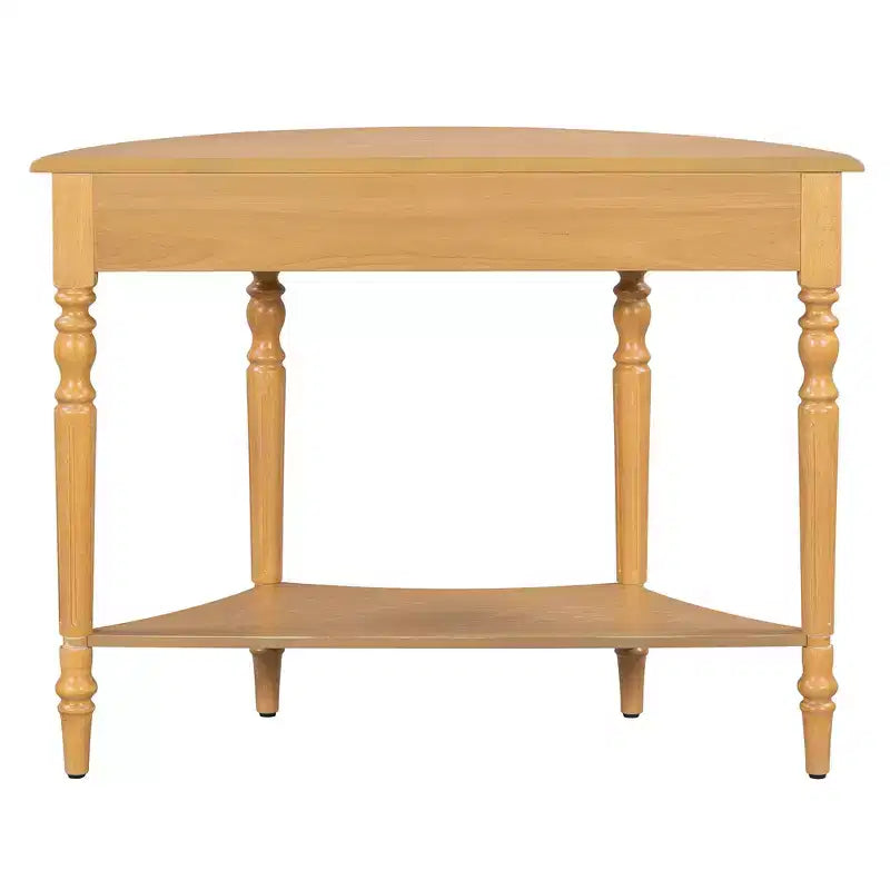 Table console demi-lune Luxystar avec tiroir et étagère pour entrée et salon