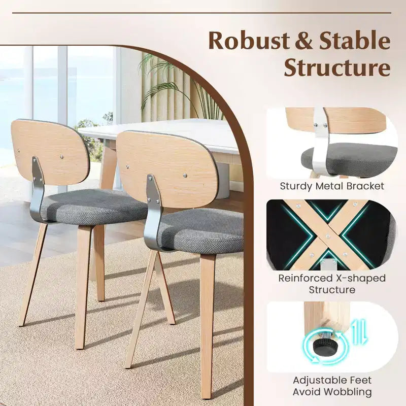 Chaises de salle à manger Costway lot de 4 avec dossier incurvé et assise rembourrée pour salle à manger et salon
