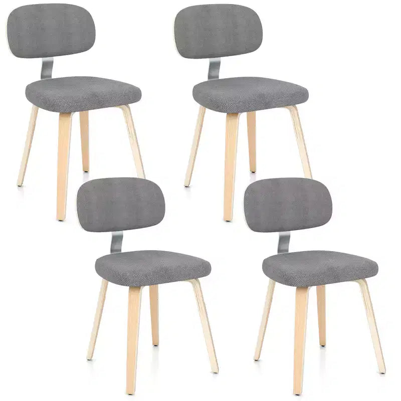 Chaises de salle à manger Costway lot de 4 avec dossier incurvé et assise rembourrée pour salle à manger et salon