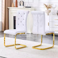 Set of 2 Retro Alligator Skin Upholstered Dining Chairs with Gold Plated Legs