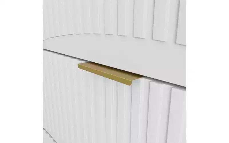 JVNOXK Grande commode en bois à neuf tiroirs de 160 cm, avec neuf tiroirs profonds, idéale pour les chambres à coucher. Façades de tiroirs à motif ondulé. Blanc