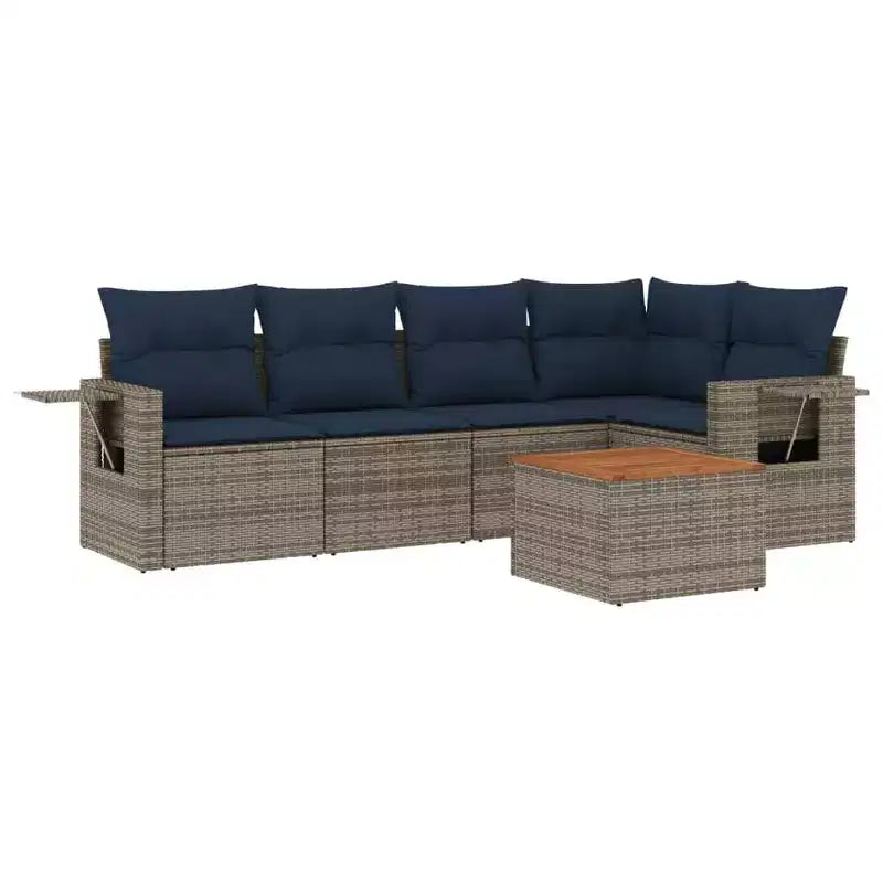 vidaXL Salon de jardin en acacia massif et polyester Naturel