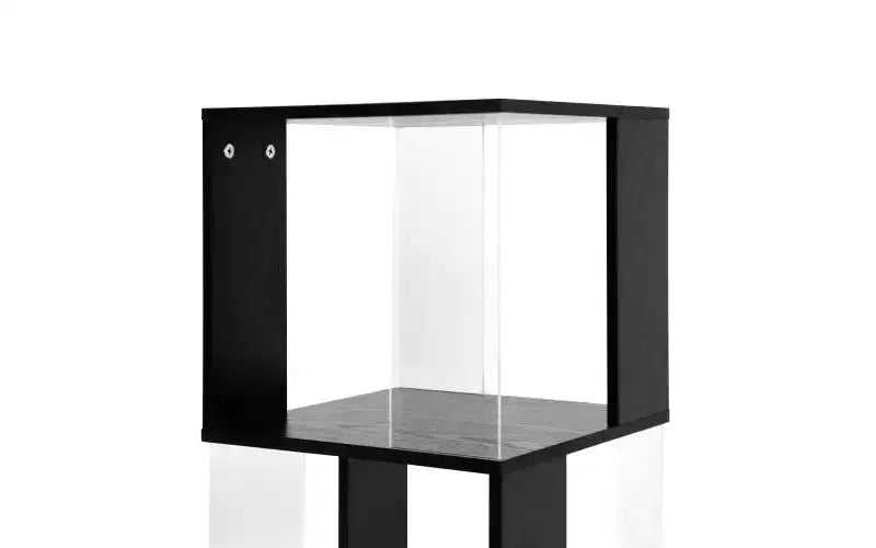 JVNOXK Étagère à Livres Moderne Rotative à 360° en Acrylique, Bibliothèque Minimaliste à 5 Niveaux sur Pied, Adaptée au Salon ou à la Chambre, Noir