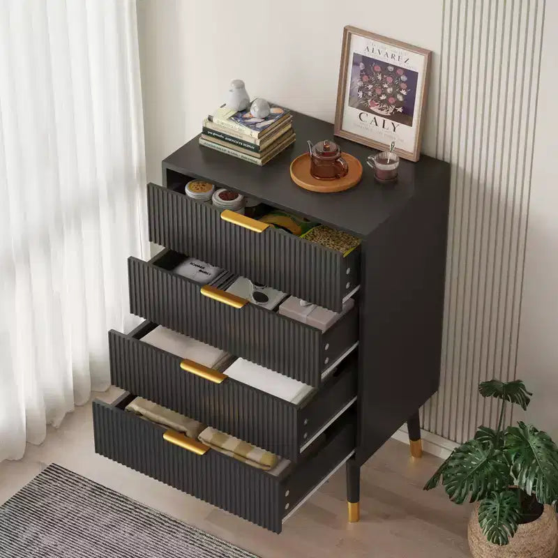 Commode de chambre, commode de rangement moderne à 4 tiroirs, petite commode de placard de rangement, table de chevet
